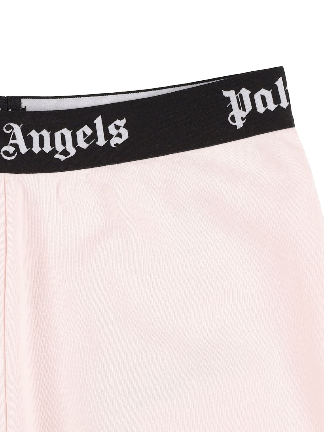Shop Palm Angels Logo Cotton Sweat Shorts In Light Pink