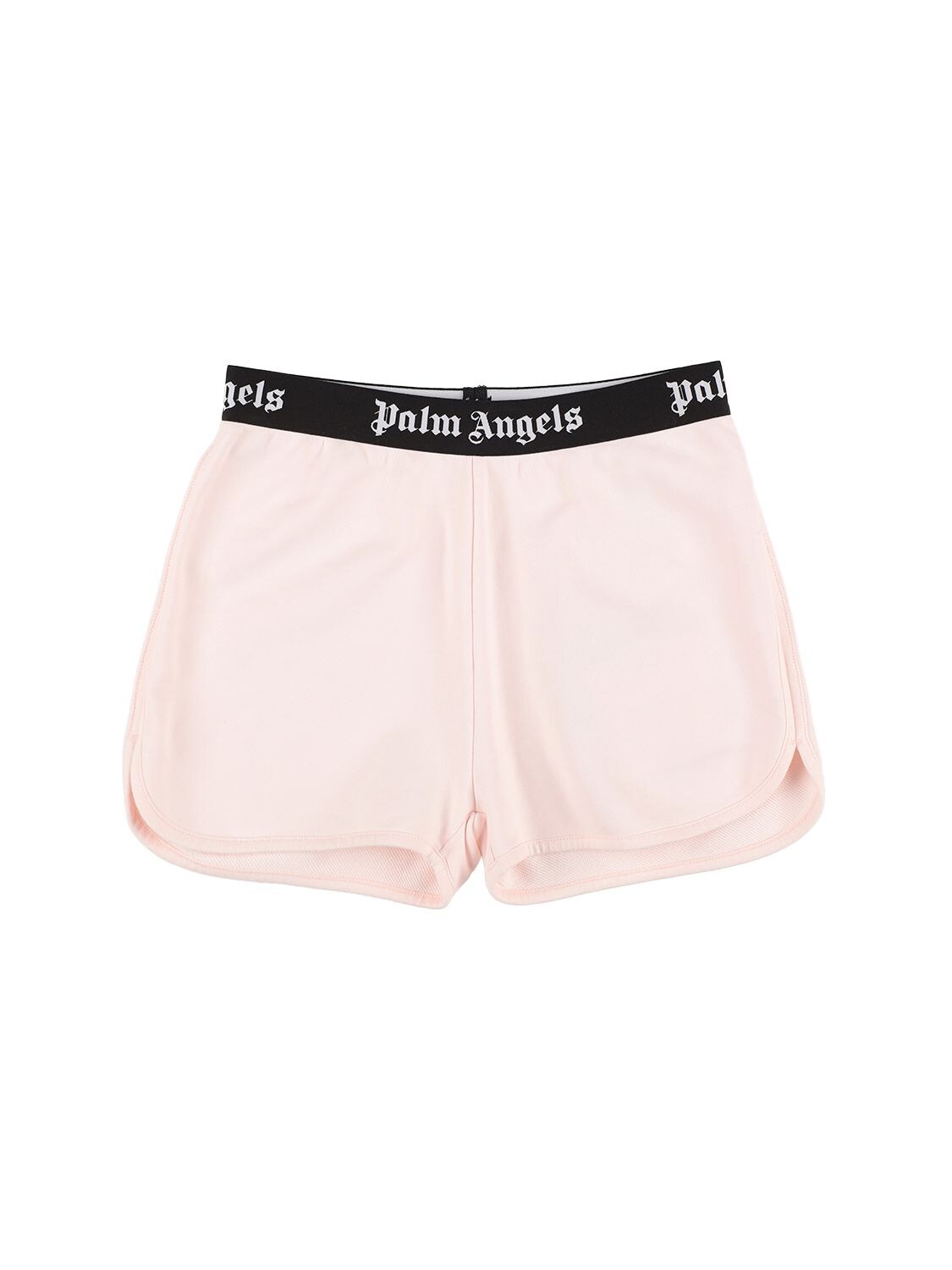 Shop Palm Angels Logo Cotton Sweat Shorts In Light Pink