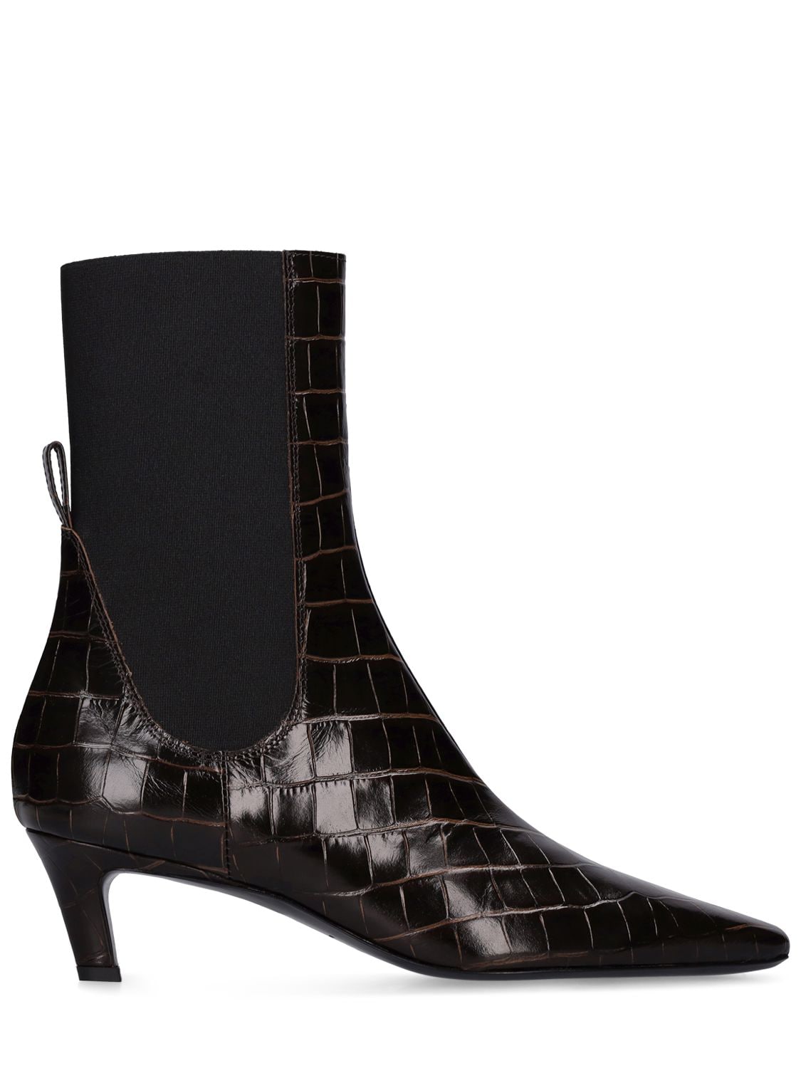 TOTÊME 50MM CROC EMBOSSED LEATHER ANKLE BOOTS