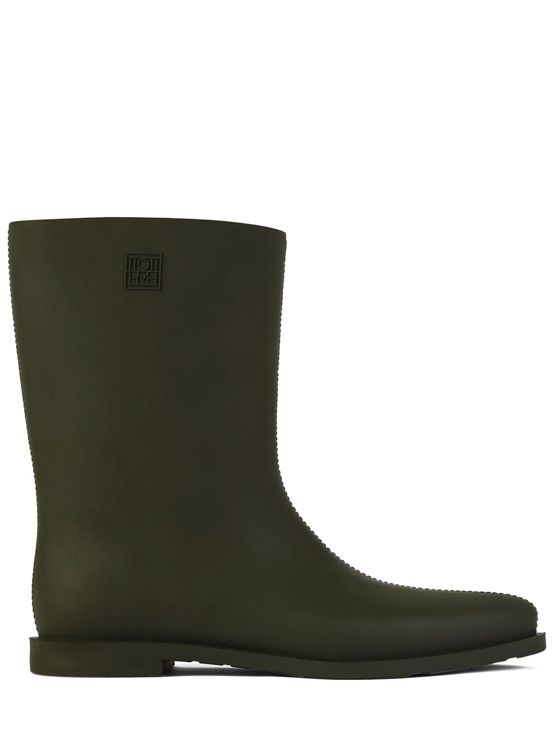 Shop Totême 10mm The Rain Rubber Boots In Khaki Green