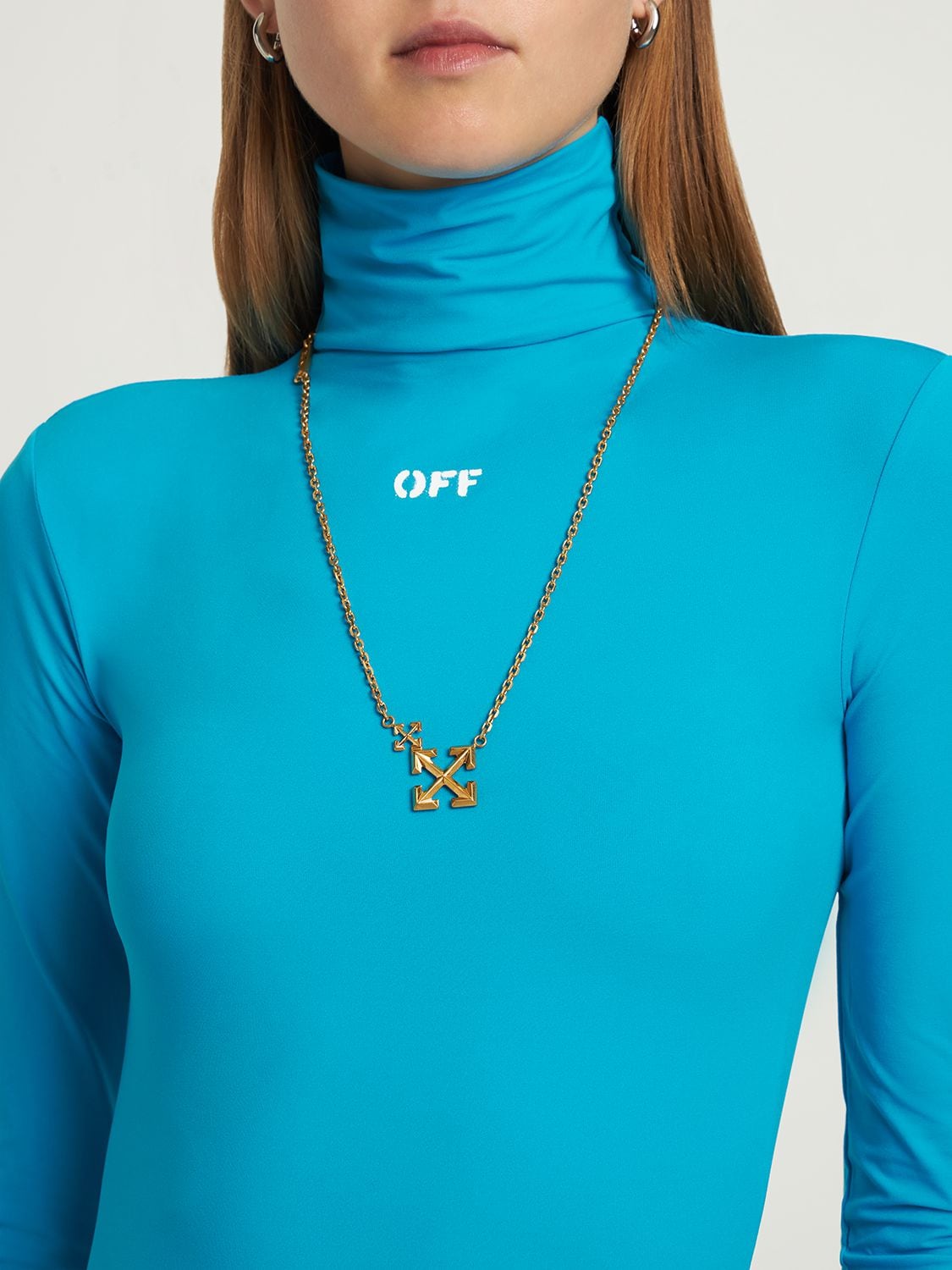 Shop Off-white Double Arrow Charm Necklace In Gold