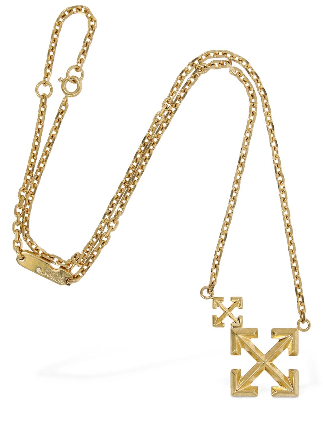 Shop Off-white Double Arrow Charm Necklace In Gold