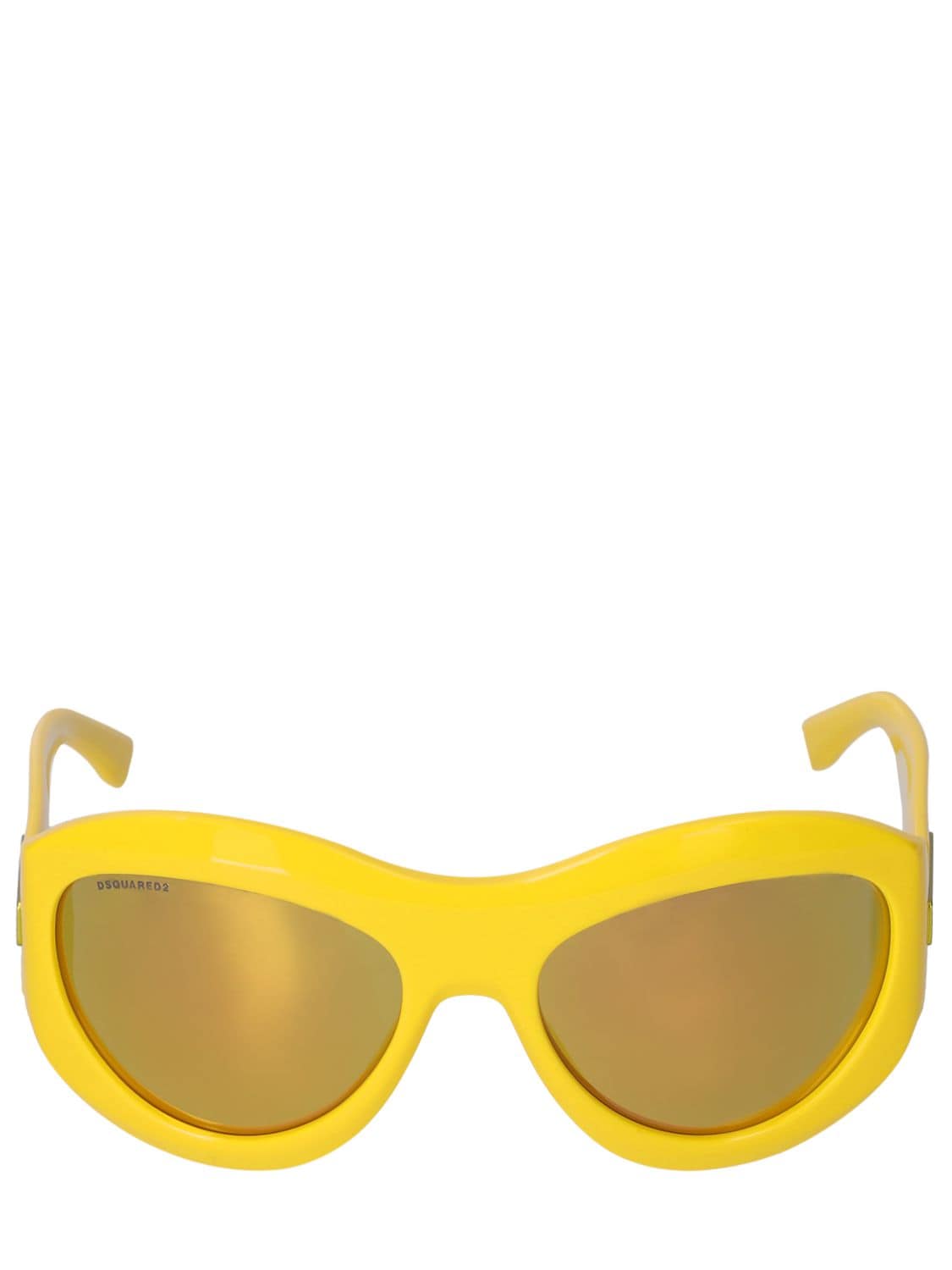 Dsquared2 D2 Oval Acetate Sunglasses In Yellow,gold