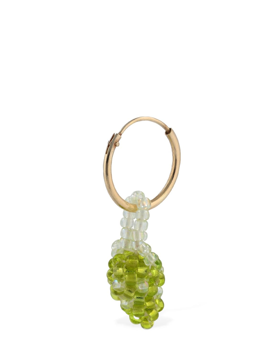 Pura Utz Mini Green Strawberry Charm Mono Earring In Green,gold