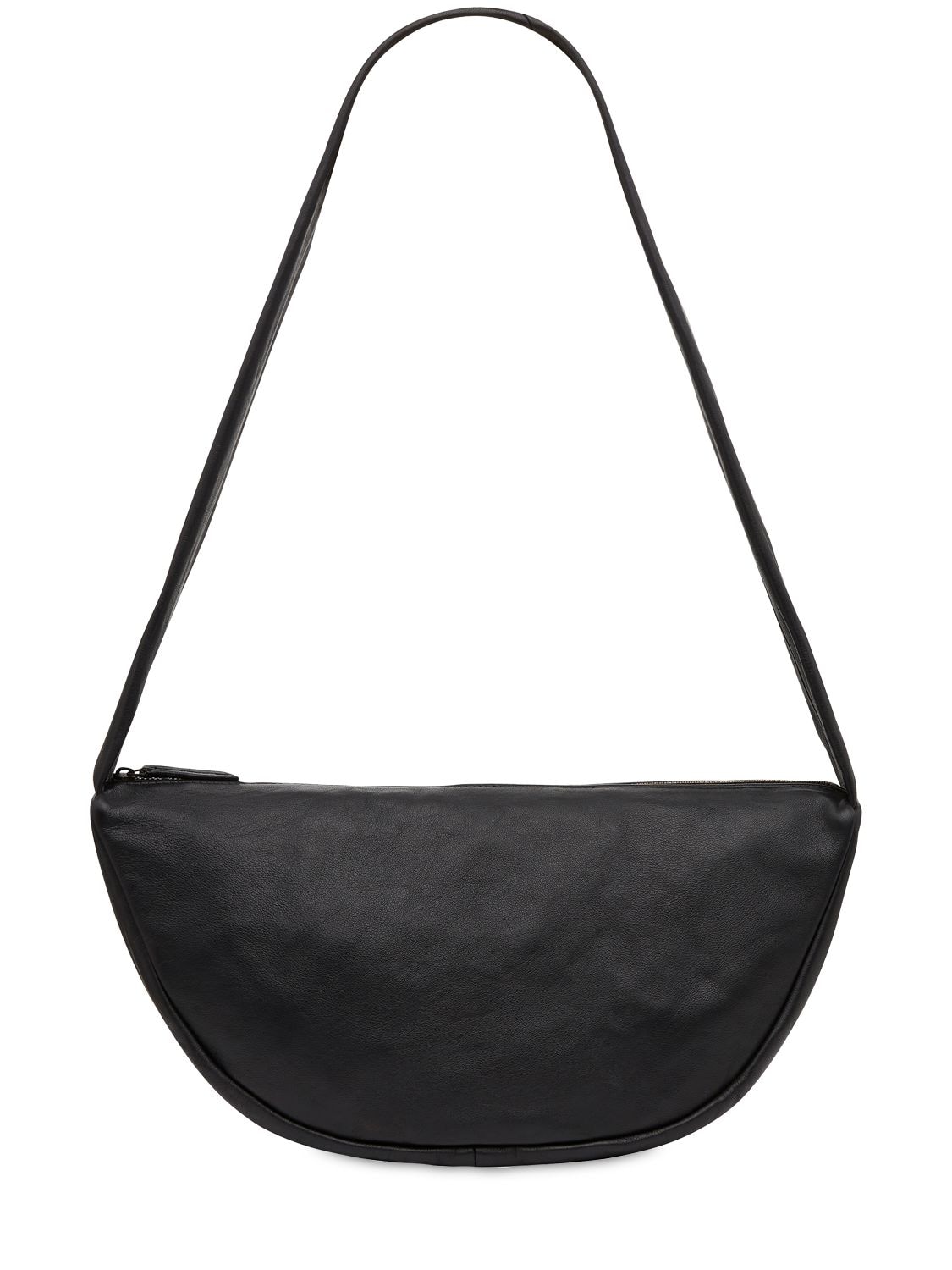 St.agni Small Crescent Leather Bag In Black