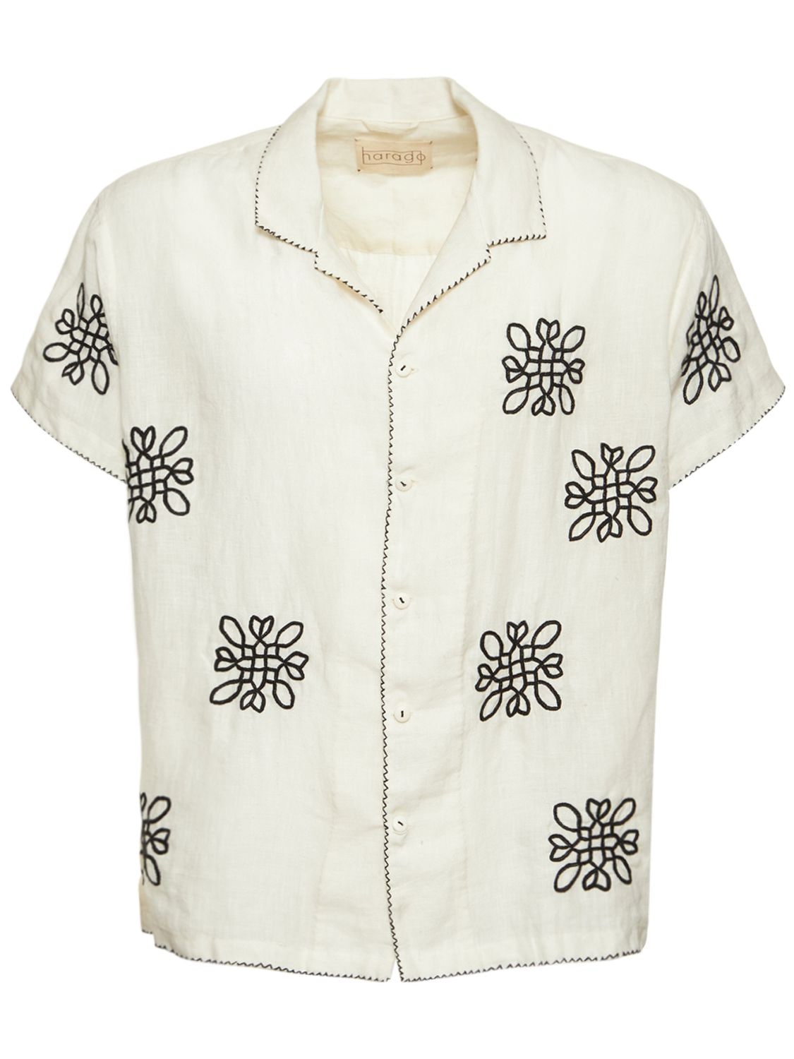 HARAGO RABARI EMBROIDERED LINEN SHIRT