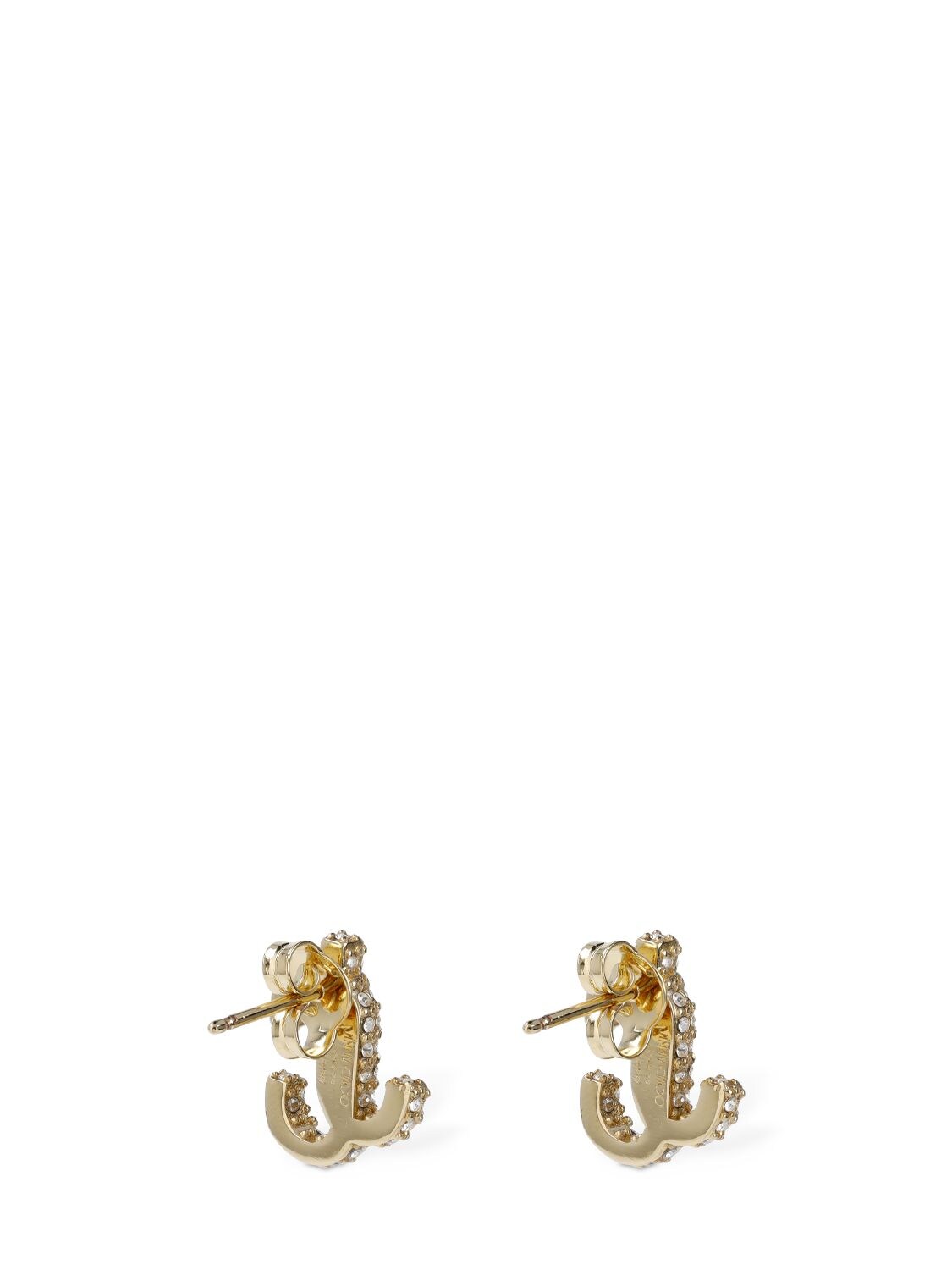 Shop Jimmy Choo Jc Crystal Stud Earrings In Gold,crystal