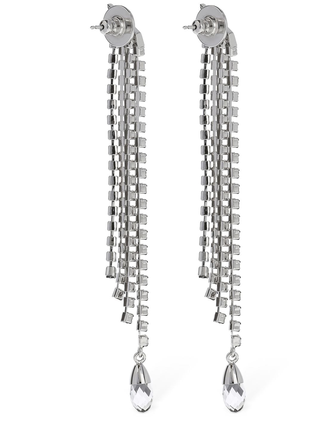 Shop Jimmy Choo Saeda Crystal Fringe Drop Earrings In Silver