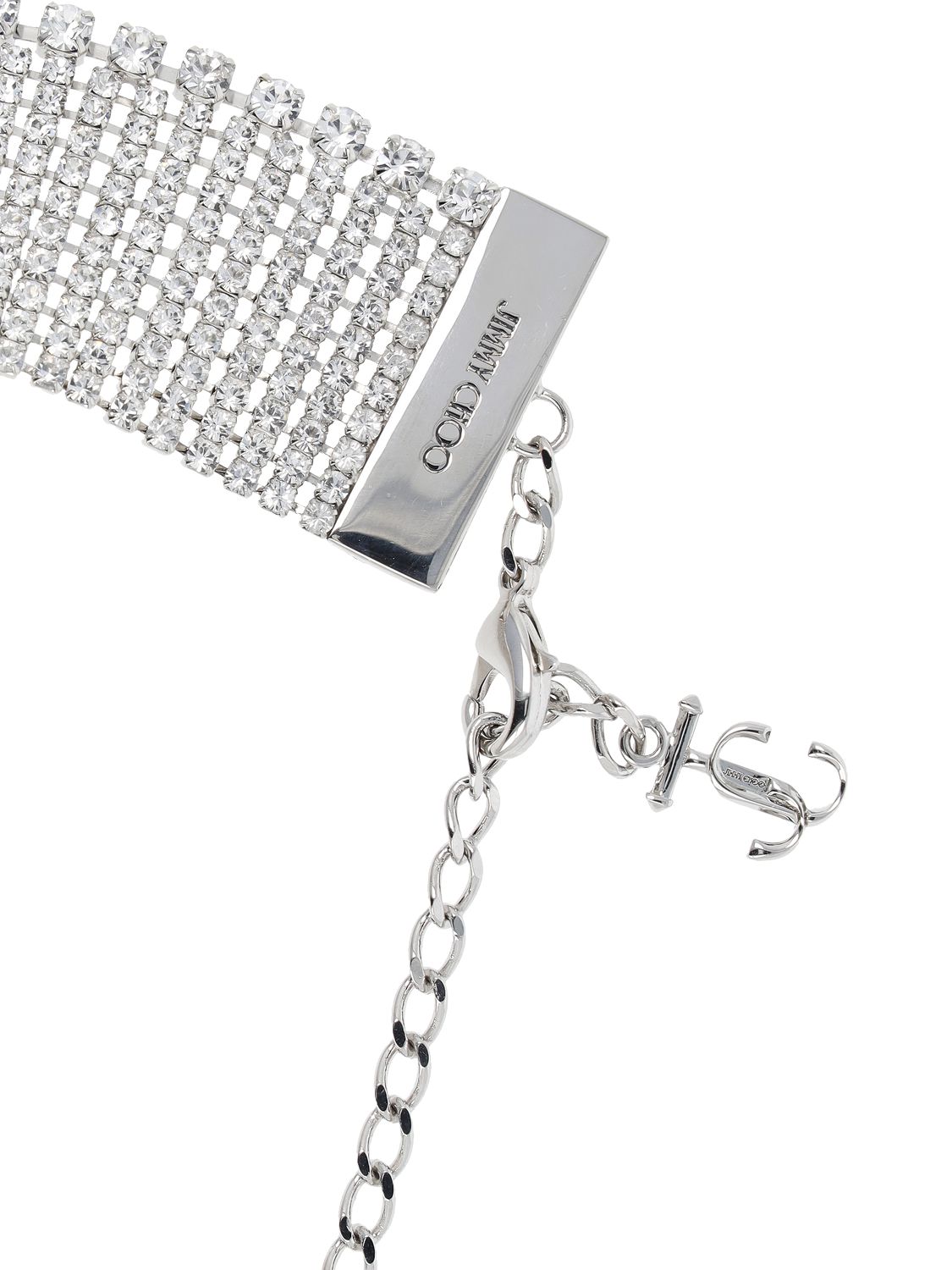 JIMMY CHOO Saeda Necklace クリスタル付き Silverメタル Jimmy Choo Saeda crystal-embellished Chain Necklace | Silver