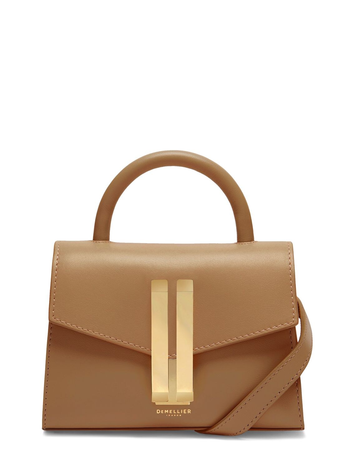 Demellier Nano Montreal Smooth Leather Bag In Deep Toffee