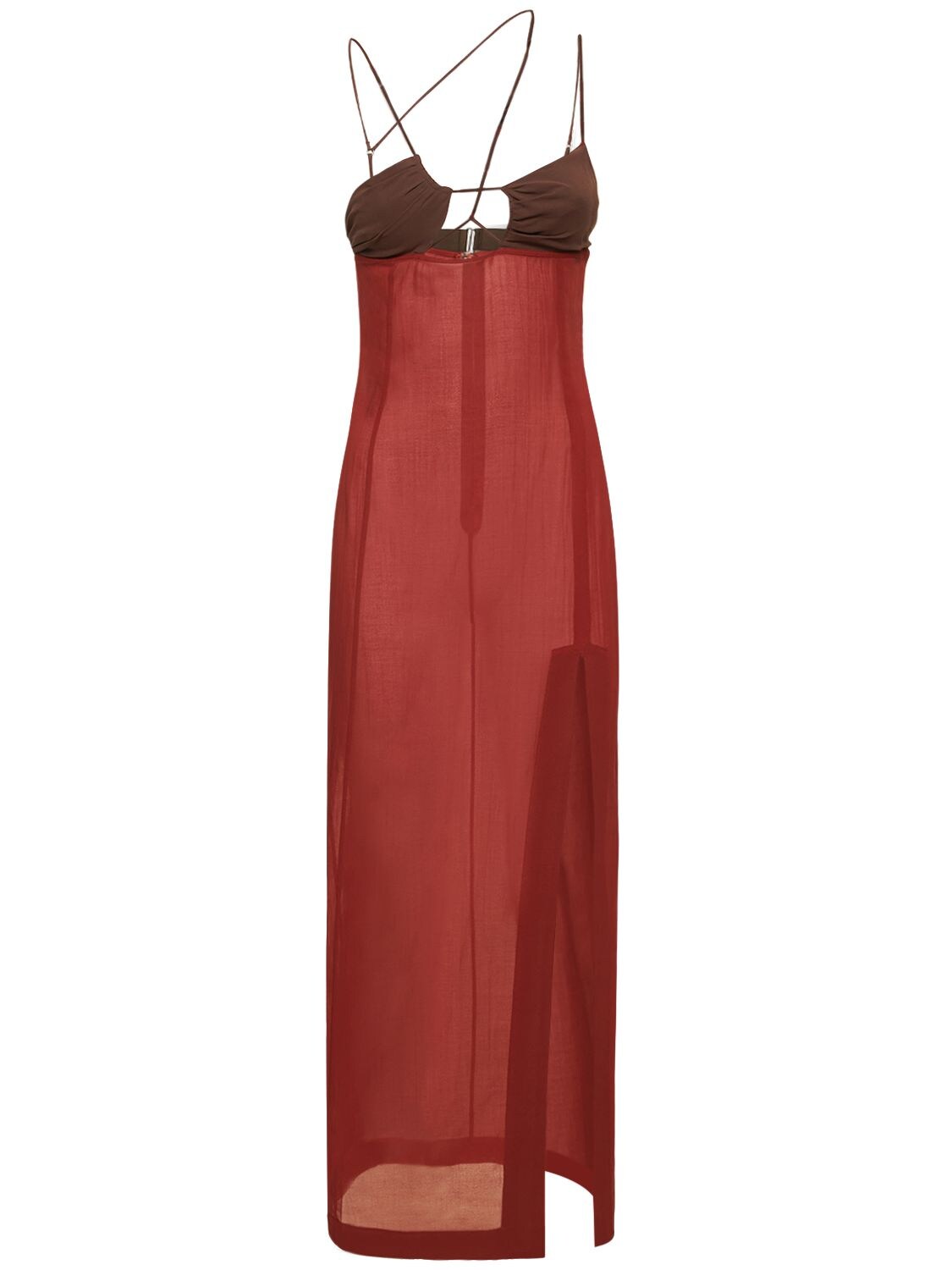 Cutout Asymmetric Bra Long Dress – WOMEN > CLOTHING > DRESSES
