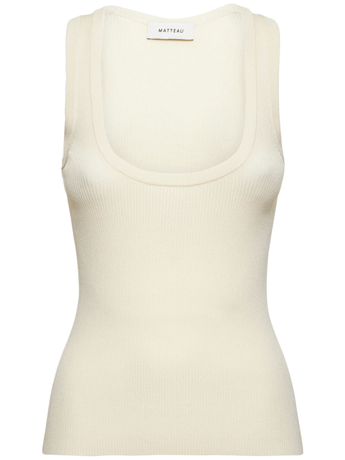 Matteau Ribbed Viscose Jersey Tank Top In Ivory