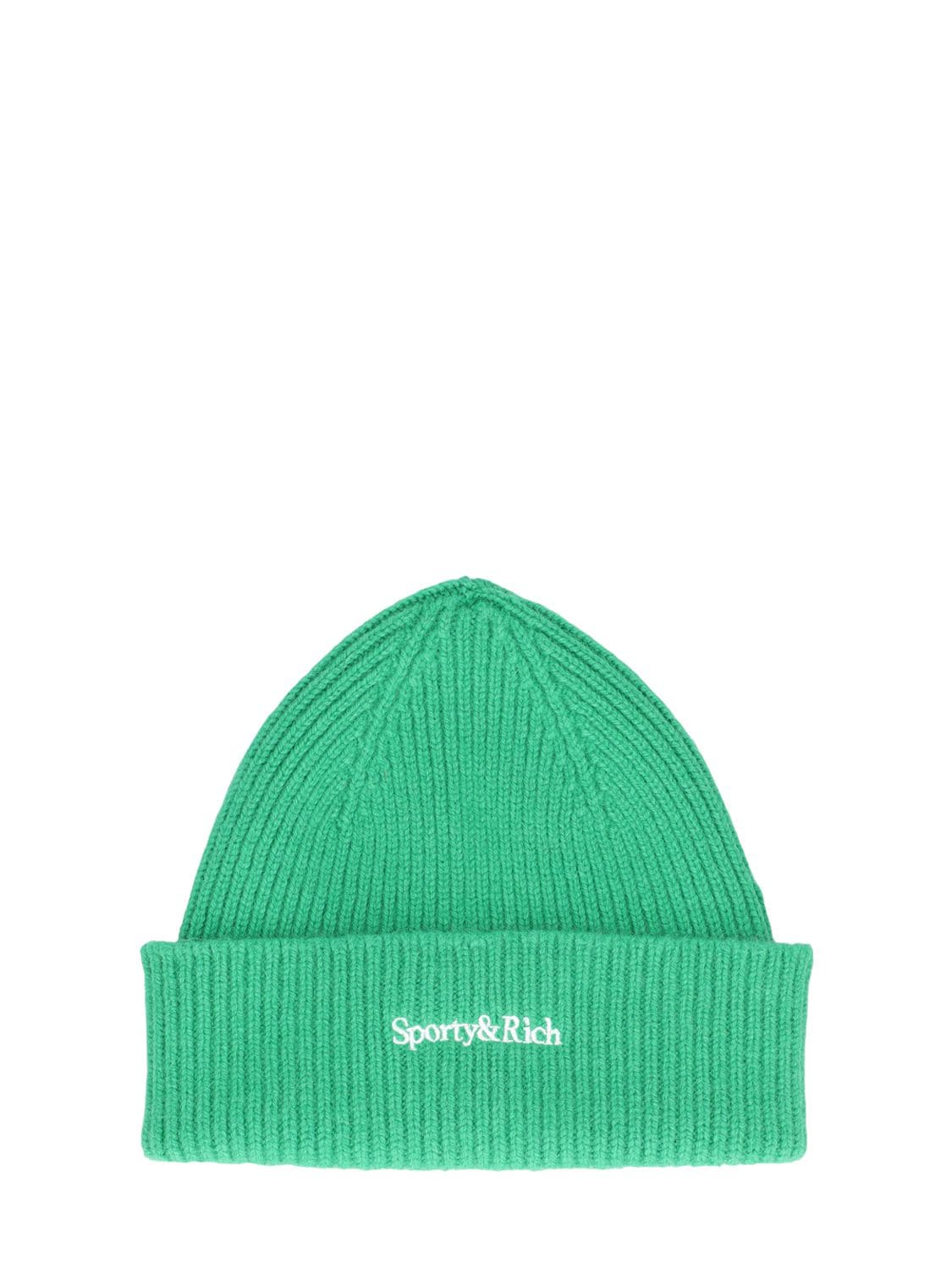 Sporty And Rich Sporty & Rich Logo Embroidered Beanie In Green