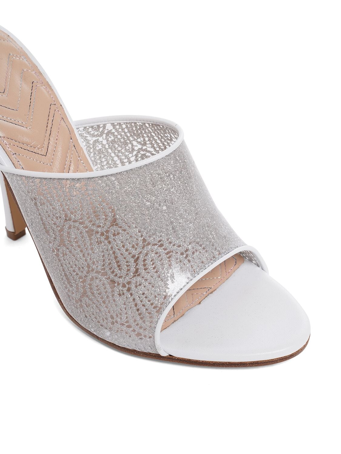 Shop Missoni 105mm Pvc & Lamé Mule Sandals In Silver