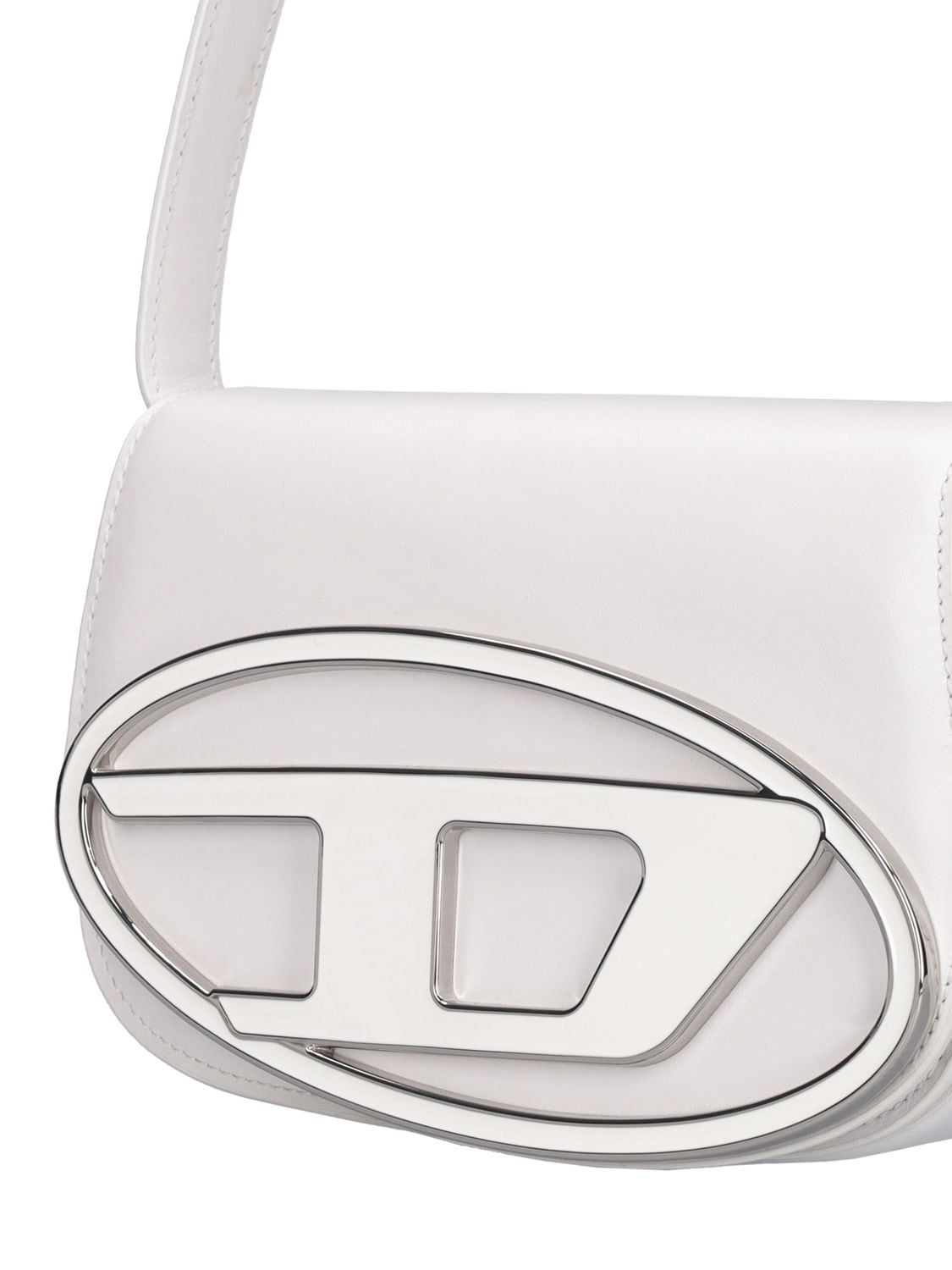 Shop Diesel 1dr Leather Shoulder Bag In White