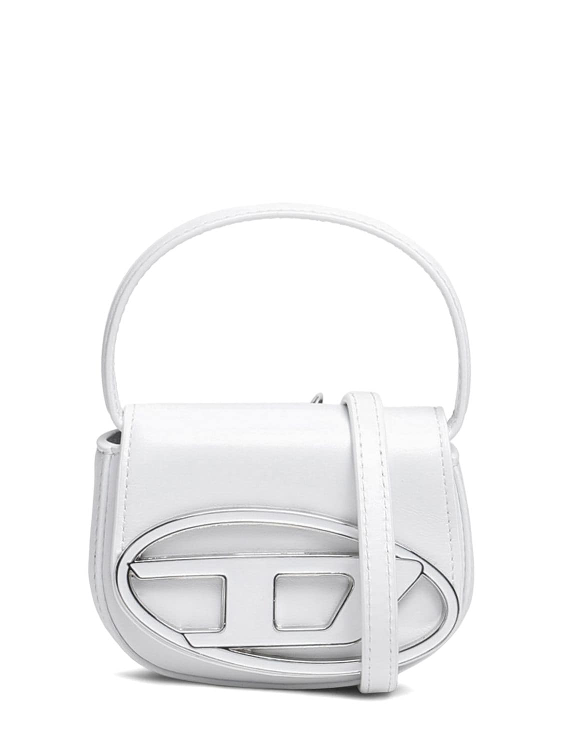 Shop Diesel Xs 1dr Leather Top Handle Bag In White