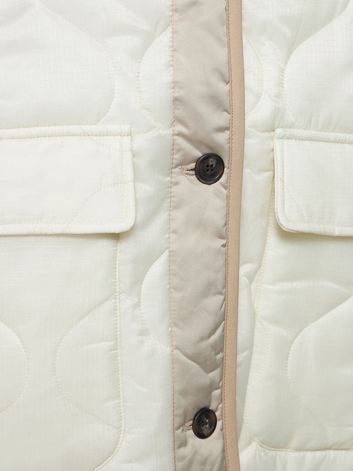 Teddy Oversized Quilted Shell Coat In White