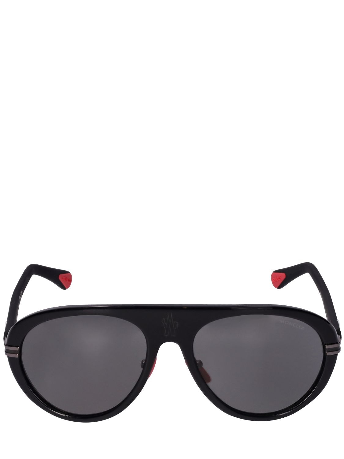 Moncler Navigaze Bold Aviator Sunglasses In Black,smoke