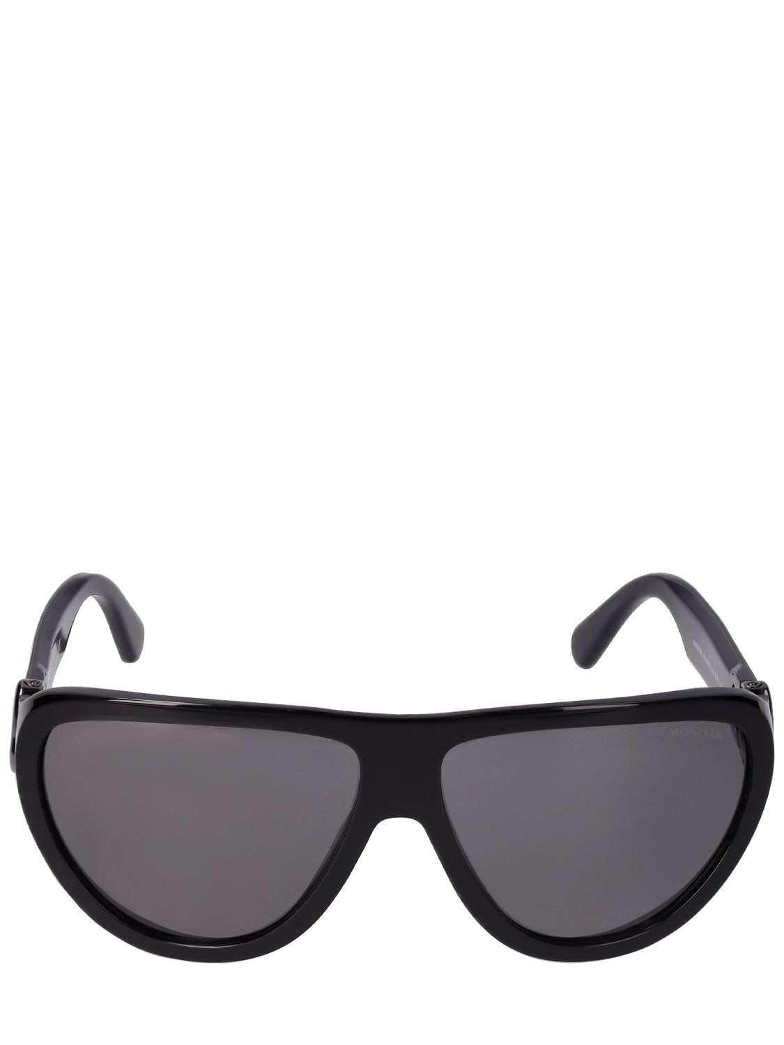 Moncler Anodize Bold Aviator Sunglasses In Black,smoke