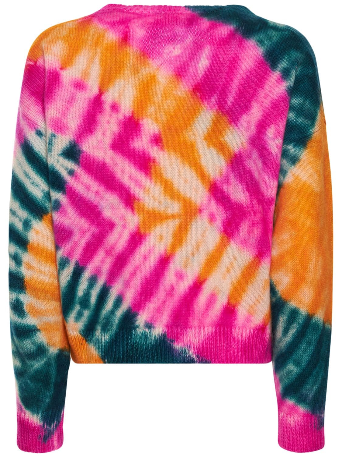 Shop The Elder Statesman Zig V Neck Cashmere Sweater In Multicolor