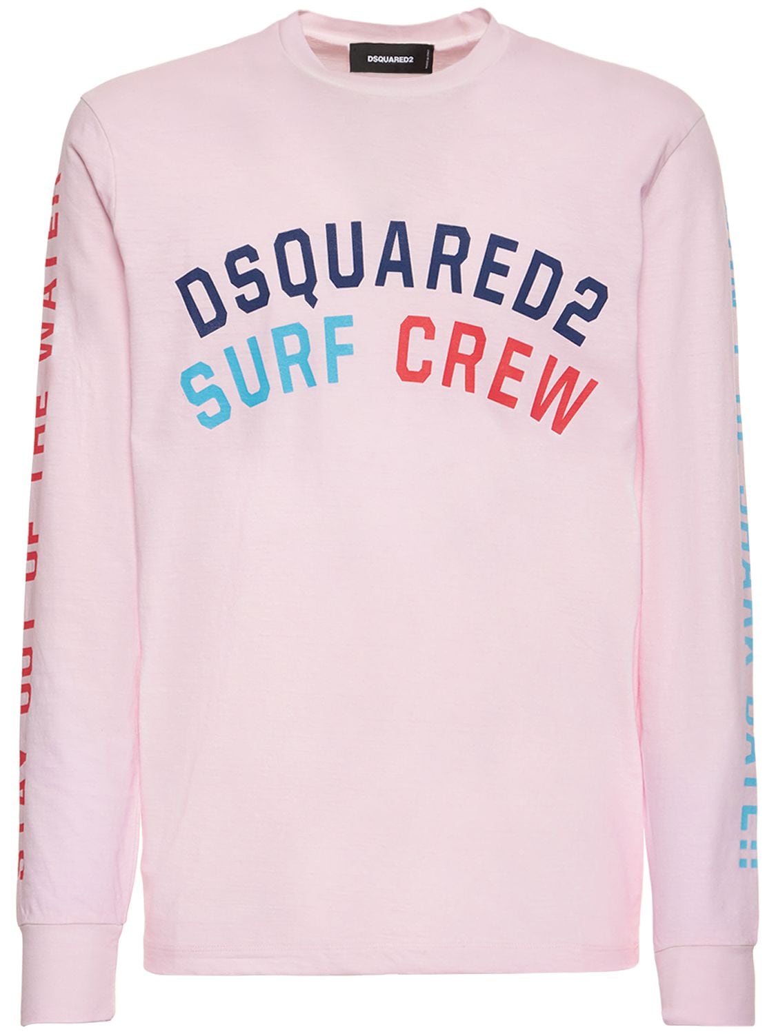 Mijnenveld Korst Leia Dsquared2 Men's Surf Crew Typographic T-shirt In Pink | ModeSens