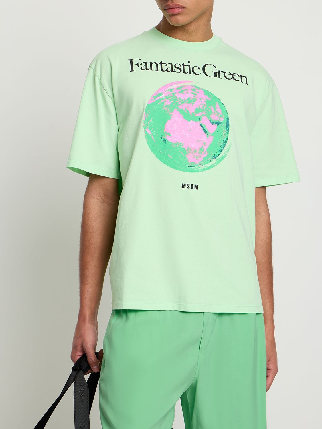 Msgm Fantastic Green Organic Cotton T-shirt