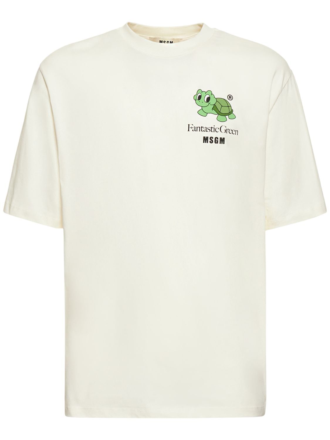 MSGM FANTASTIC GREEN有机棉T恤 