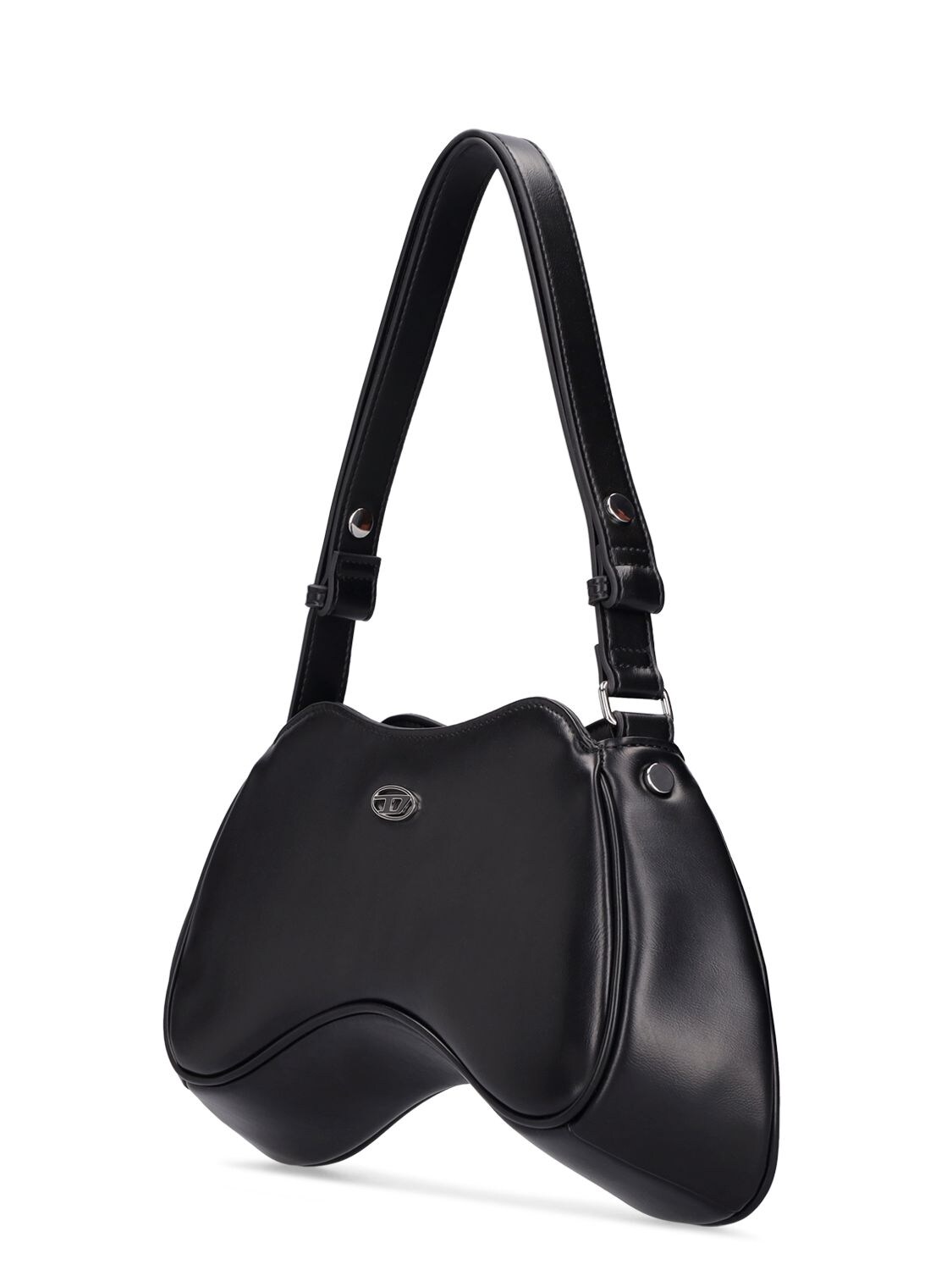 Shop Diesel Play Crossbody Faux Leather Shoulder Bag In Black