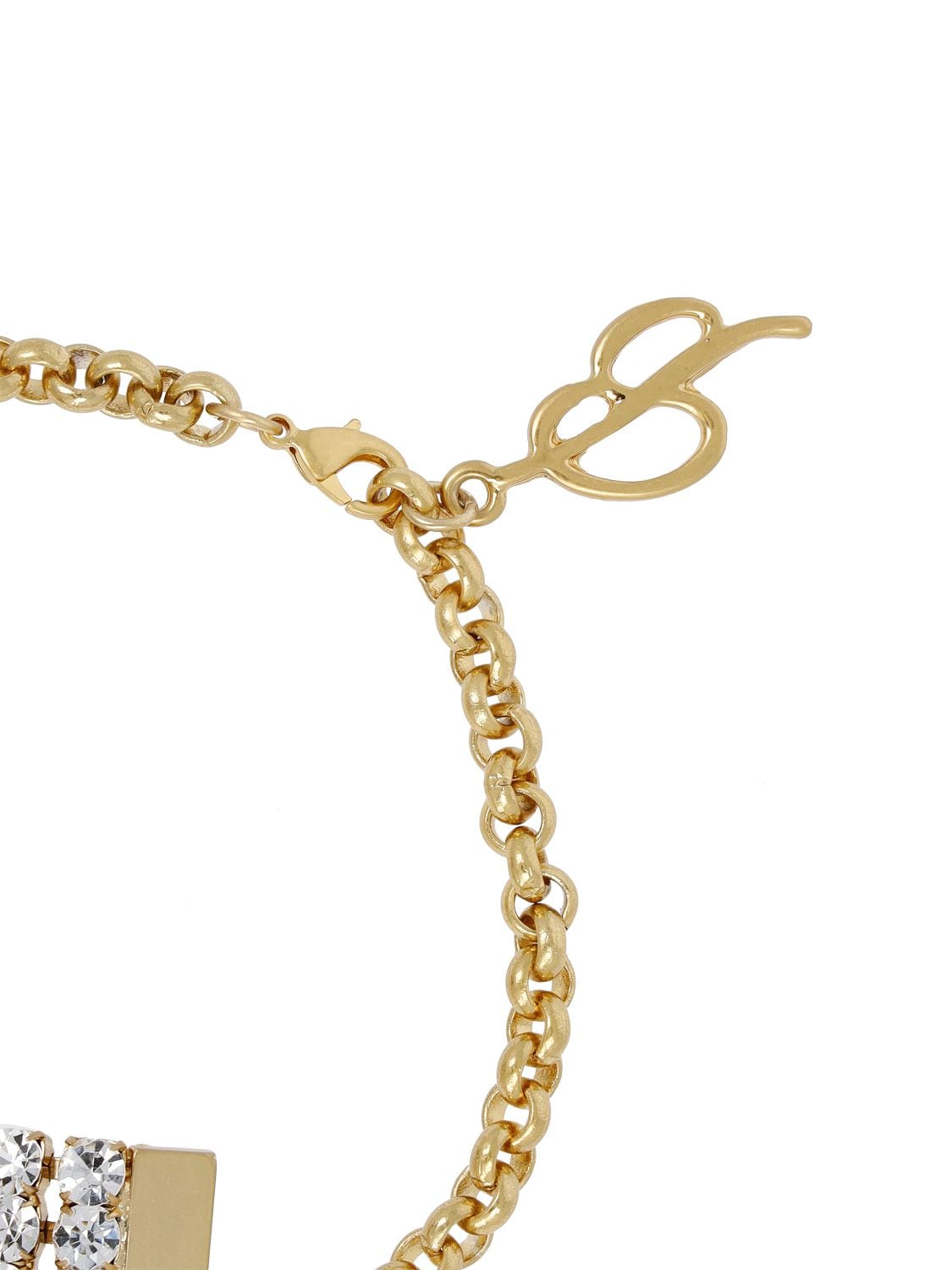 Shop Blumarine B Logo Crystal Choker In Gold,crystal