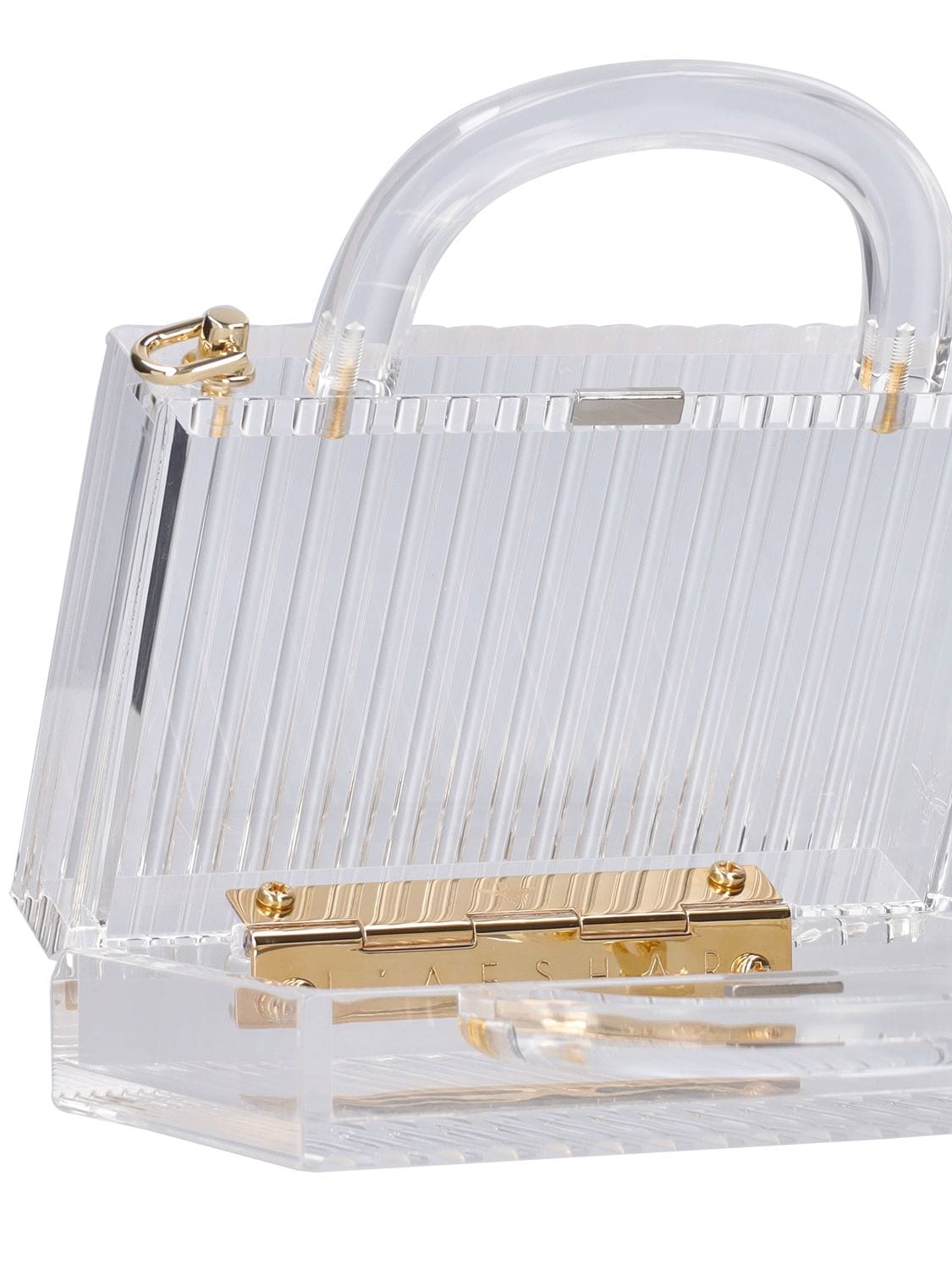 L'Afshar Adele Mini Acrylic Top-Handle Bag With Crossbody Chain