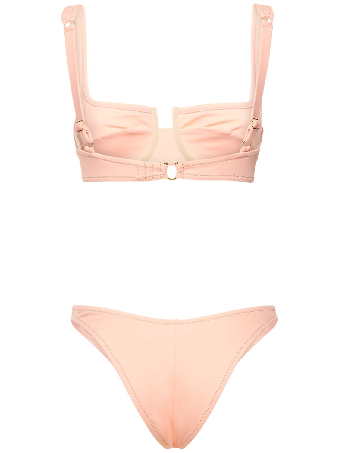 Shop Reina Olga Lvr Exclusive Brigitte Lycra Bikini In Peach