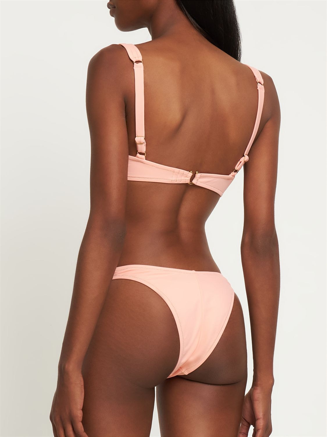 Shop Reina Olga Lvr Exclusive Brigitte Lycra Bikini In Peach