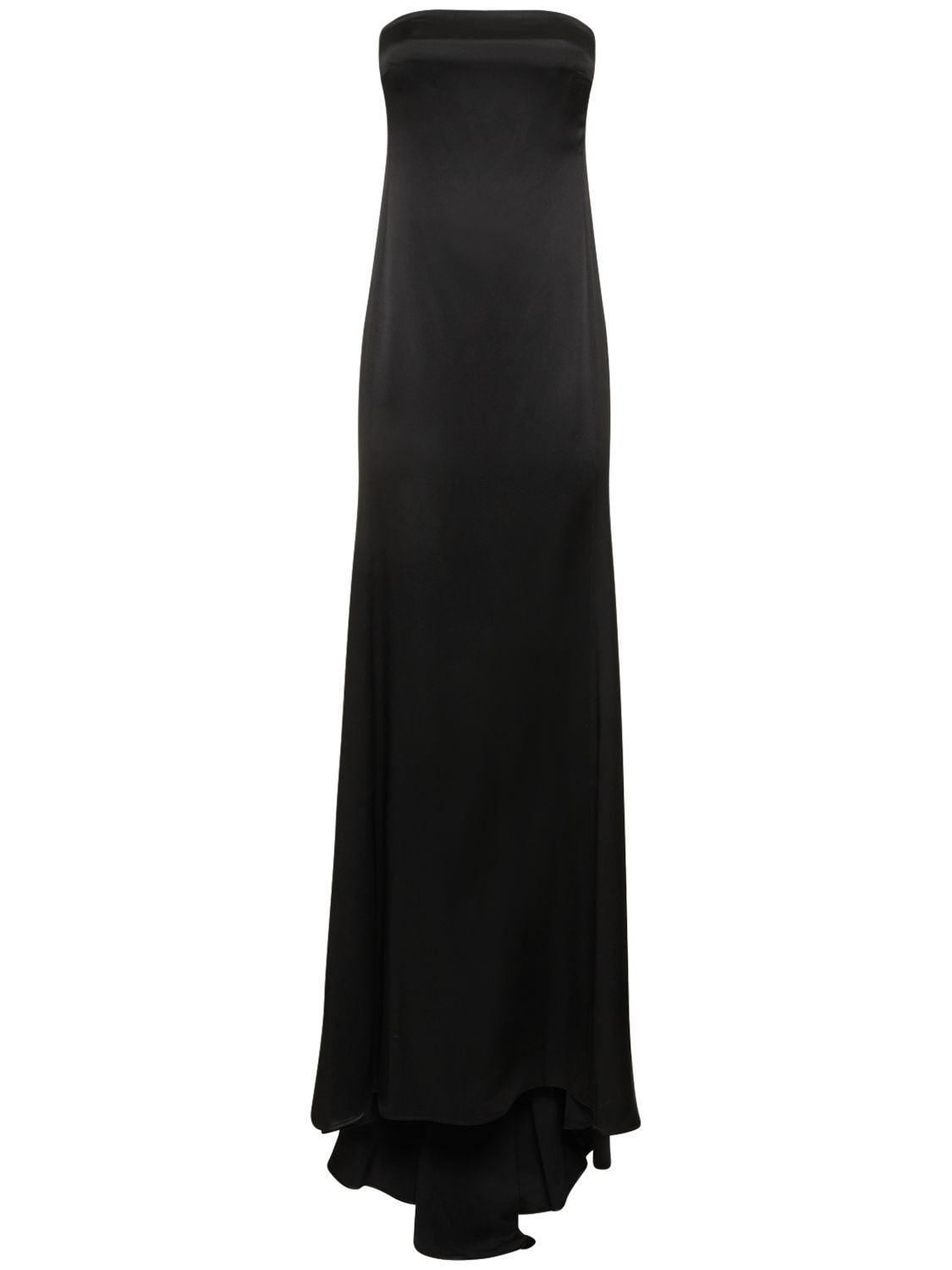 Shop Nili Lotan Esmee Silk Strapless Gown In Black