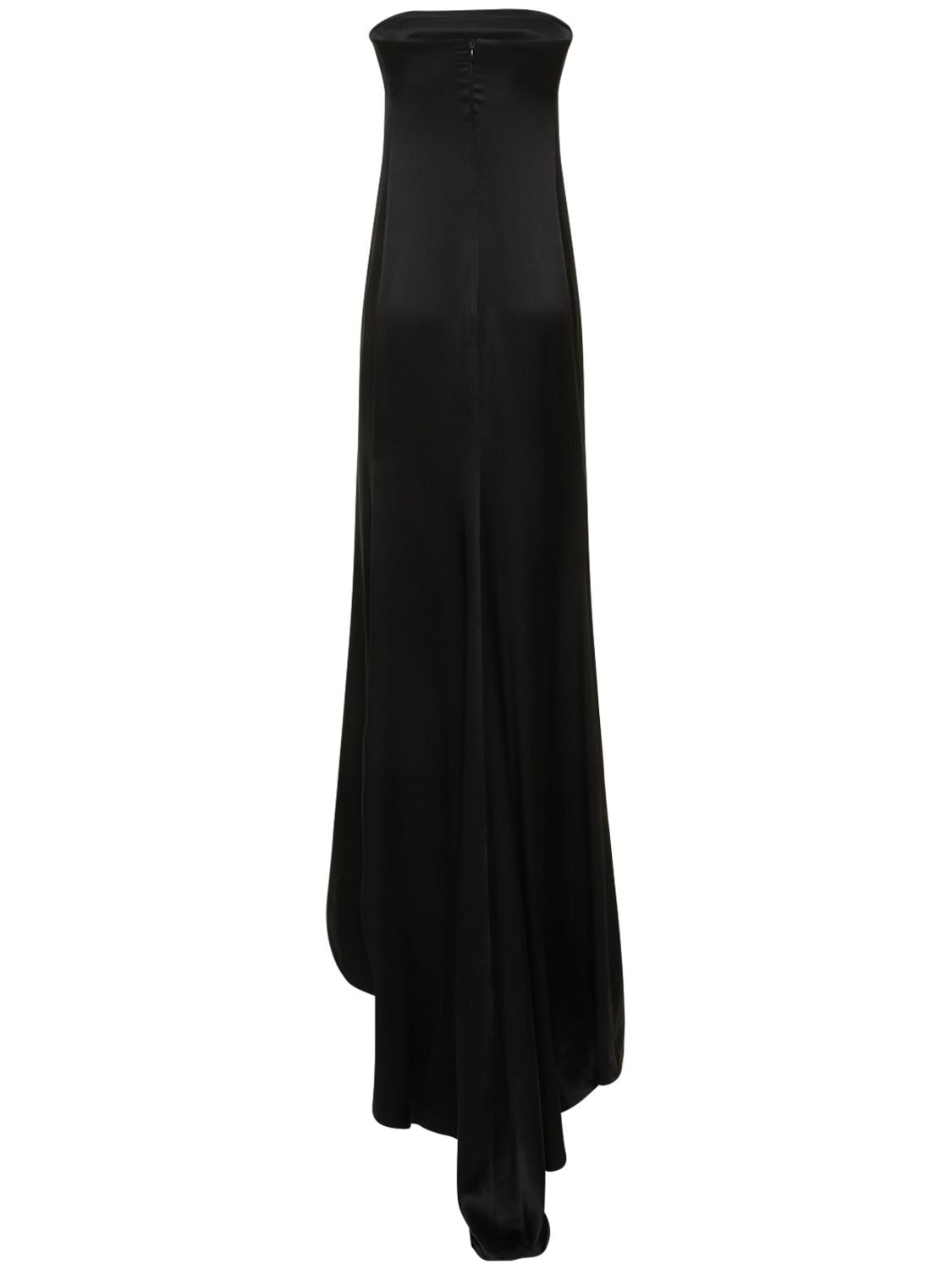 Shop Nili Lotan Esmee Silk Strapless Gown In Black