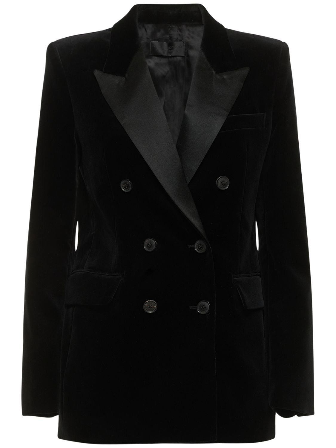 Shop Nili Lotan Valentine Tuxedo Stretch Cotton Jacket In Black