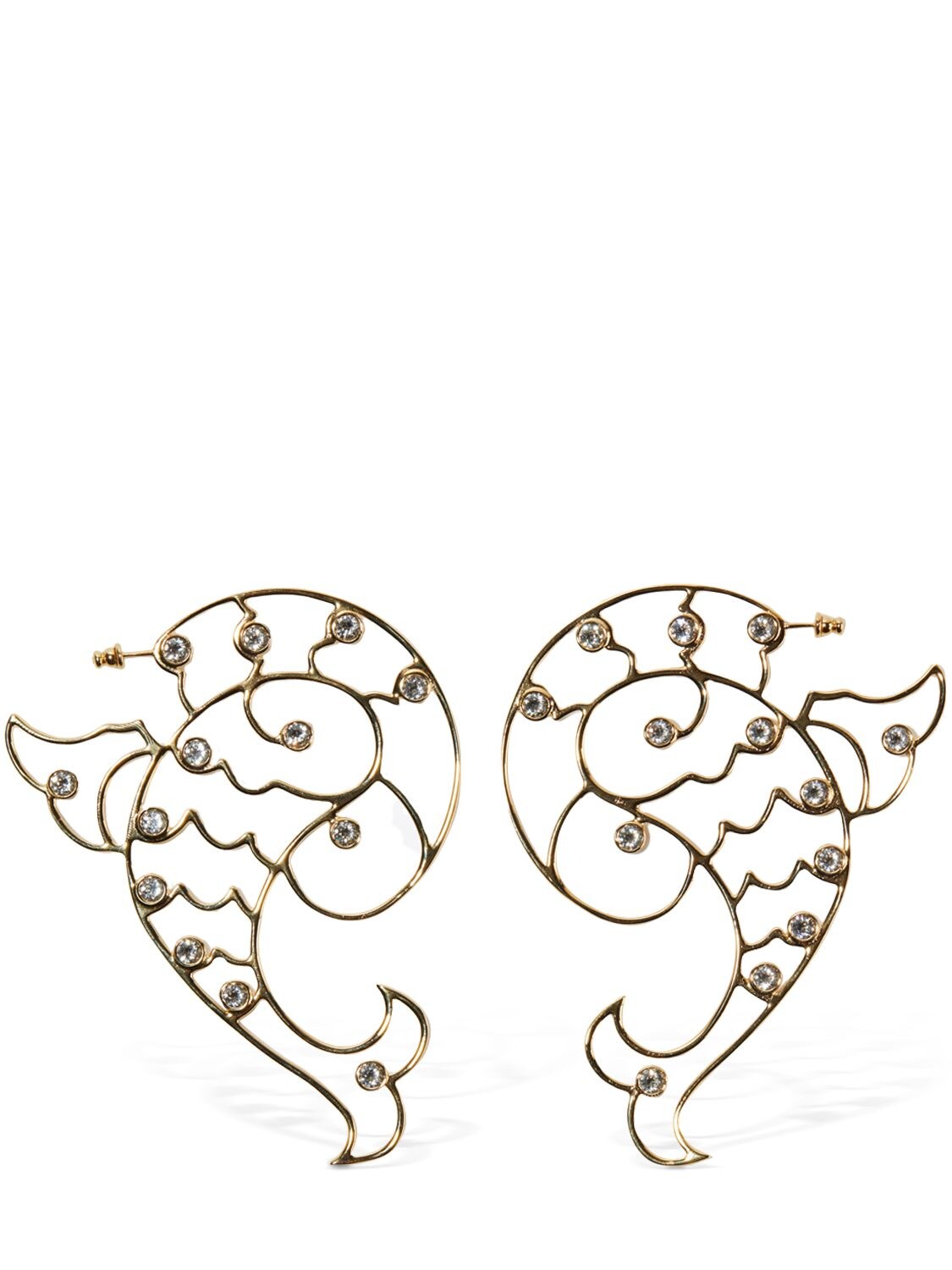 Pucci Pesci Shape Earrings In Gold,crystal
