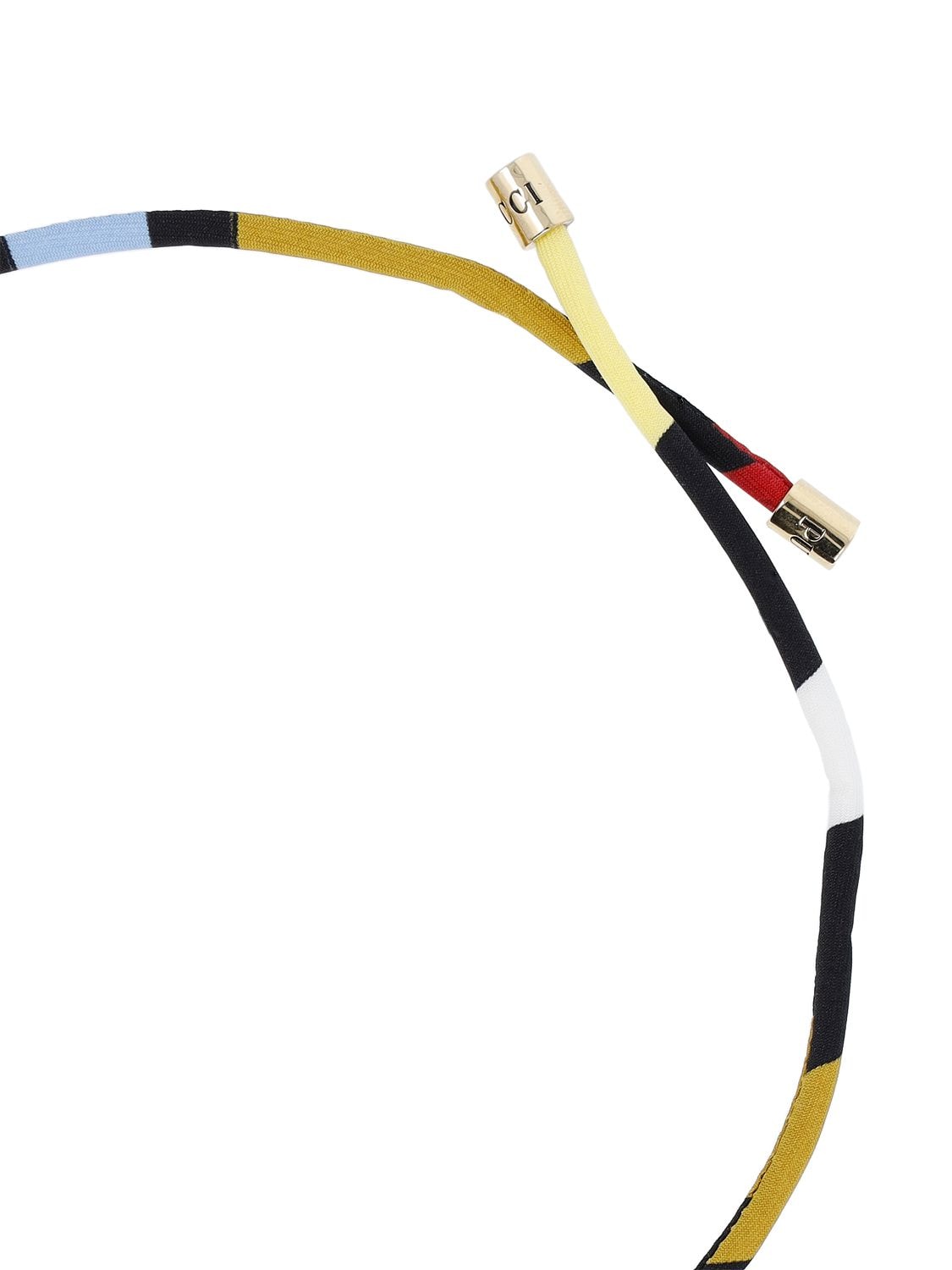 Shop Pucci Pesci Silk Cord Collar Necklace In Multi,gold