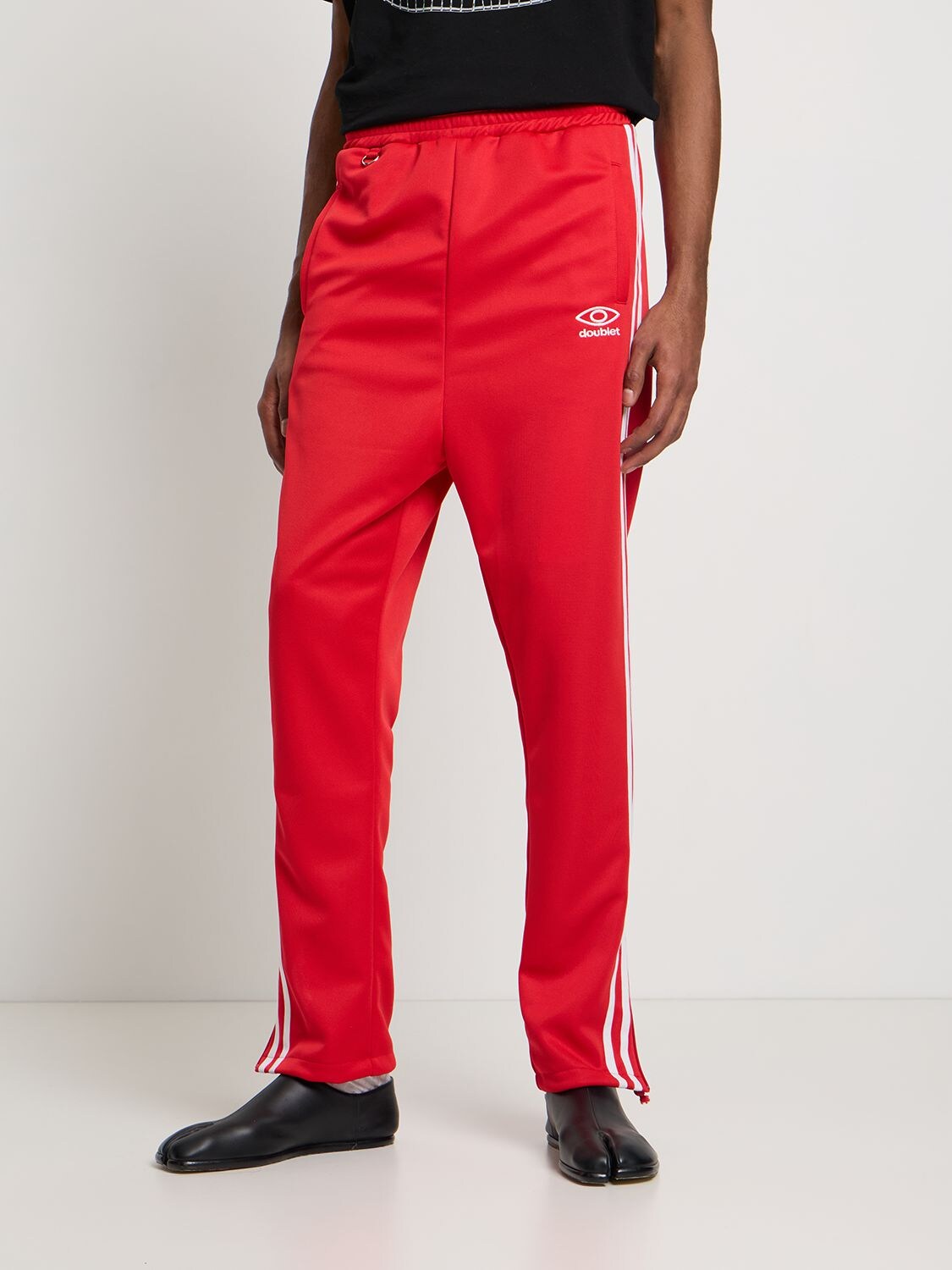 Doublet Invisible' Contrast Side Elastic Waist Stripe Trousers In Red ...