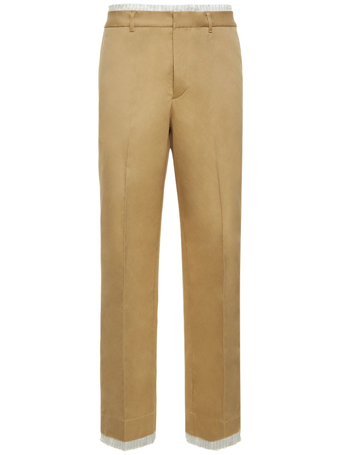 Dunst Straight Layered Chino Pants In Classic Beige