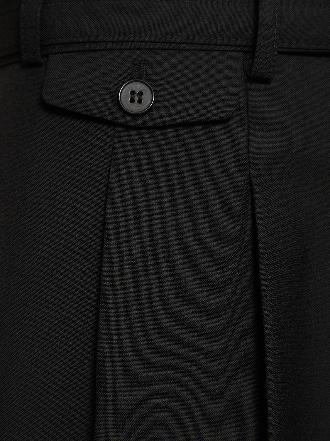 Shop Dunst Belted Multi Pocket Wool Blend Shorts In Black