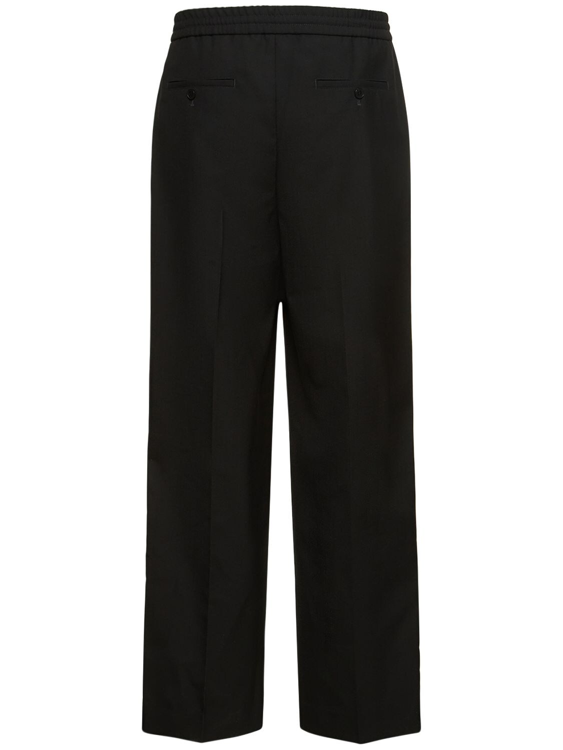 Shop Dunst 5-pocket Wide Leg Wool Blend Pants In Black