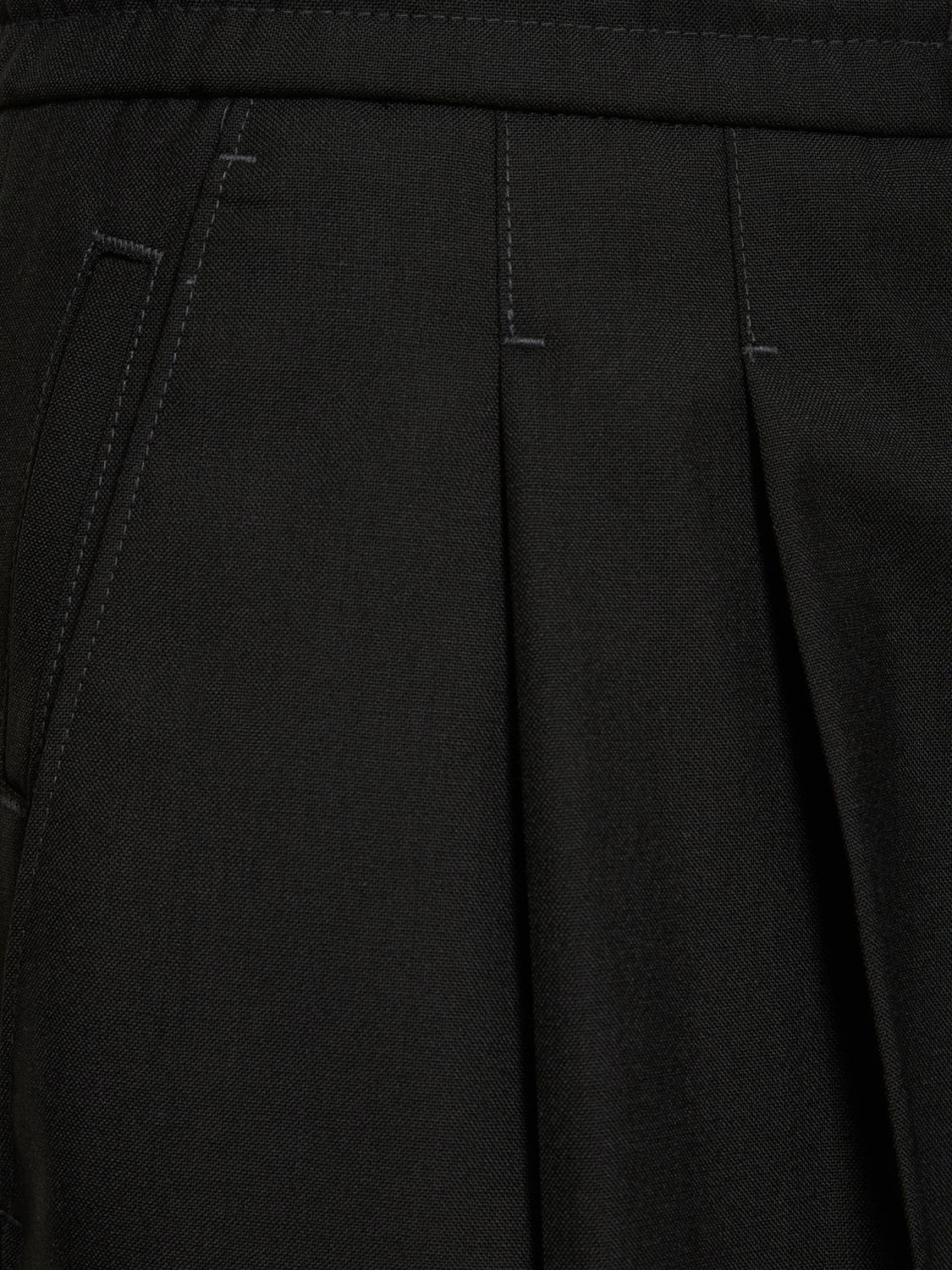 Shop Dunst 5-pocket Wide Leg Wool Blend Pants In Black