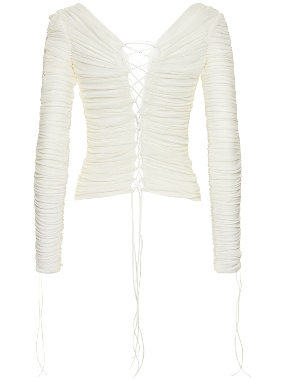 Shop Interior The Knit Viscose Top In White