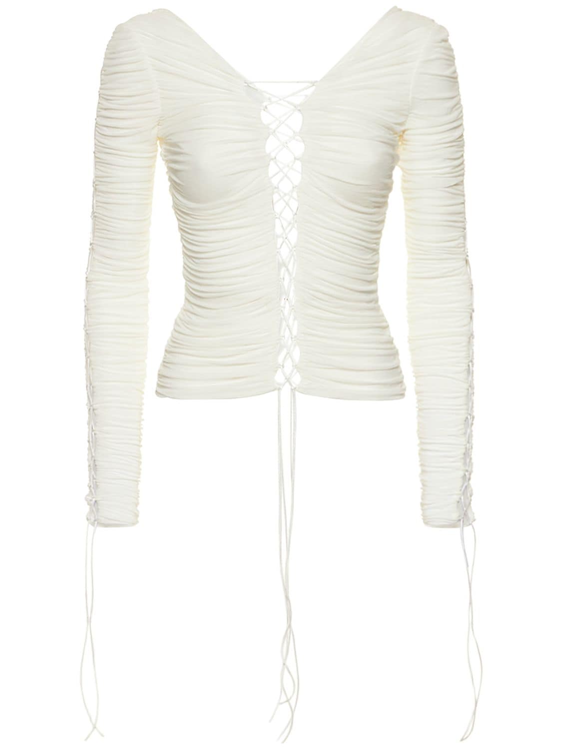 Shop Interior The Knit Viscose Top In White