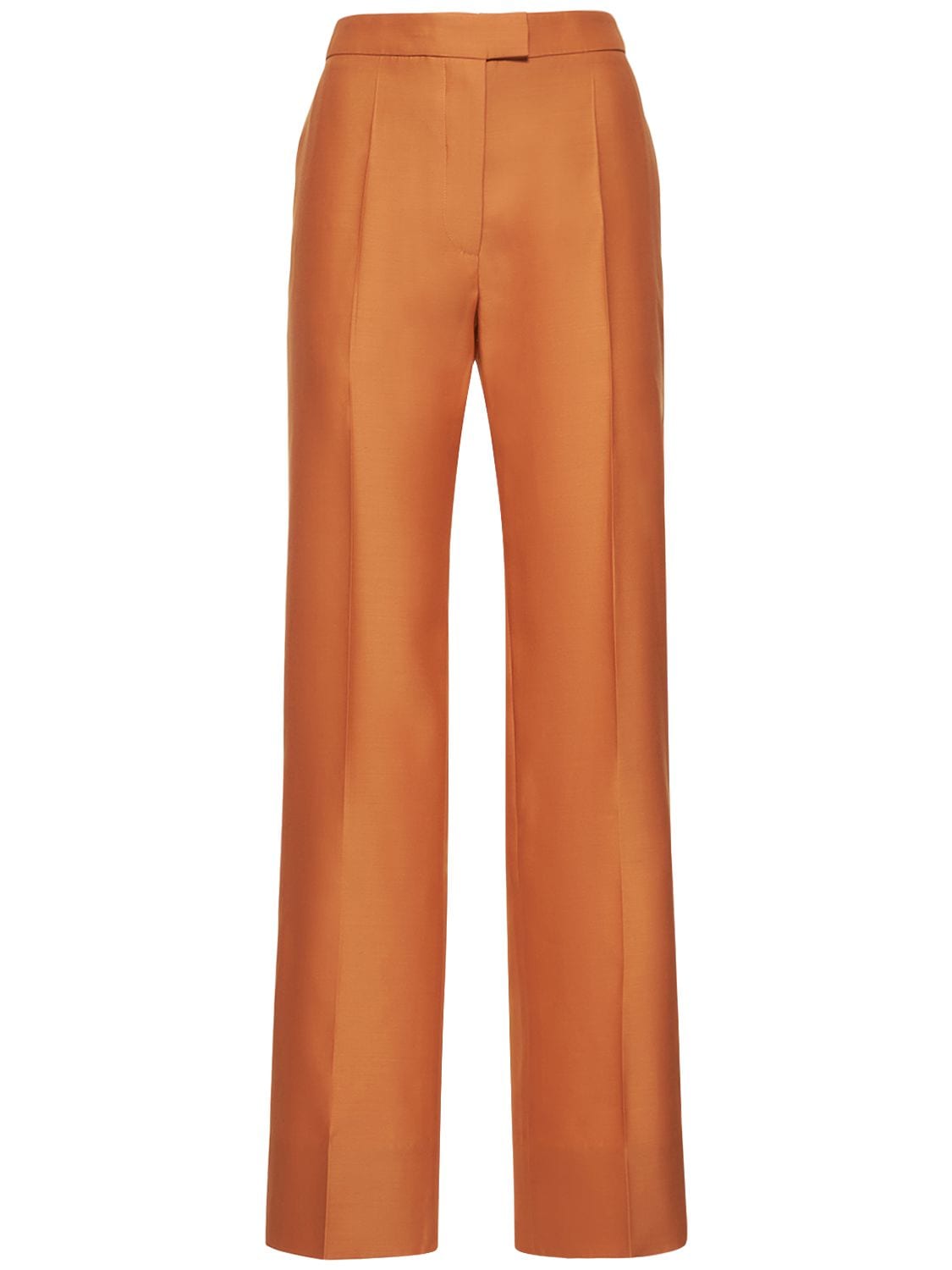 Interior The Fontaine Wool & Silk Suit Pants In Orange