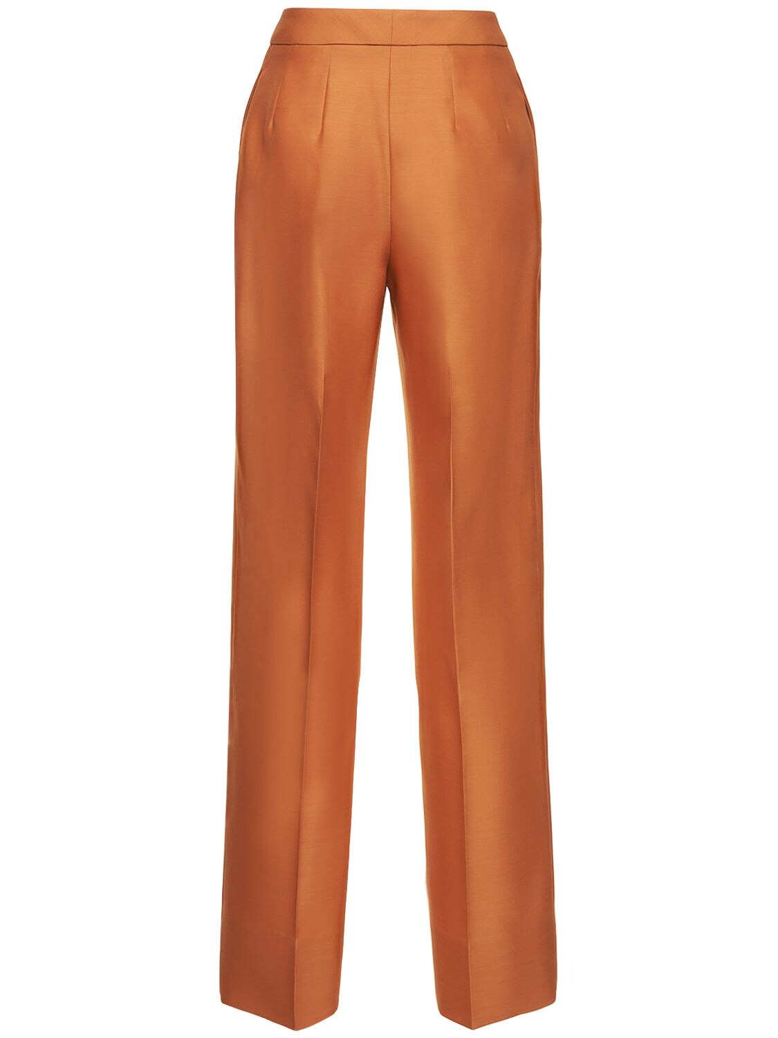 Shop Interior The Fontaine Wool & Silk Suit Pants In Orange