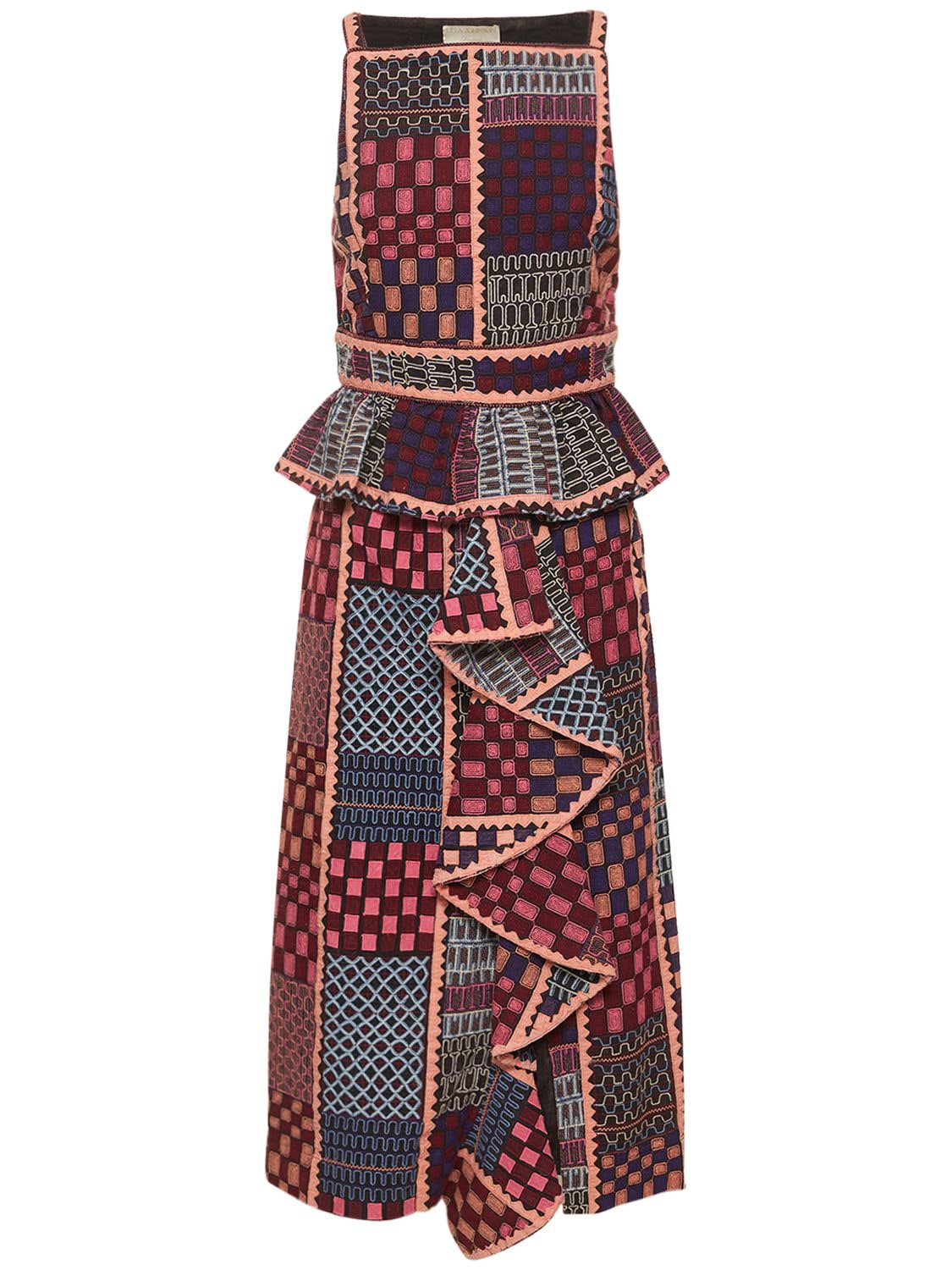 Ulla Johnson Valory Printed Cotton Midi Dress In Blue,multi