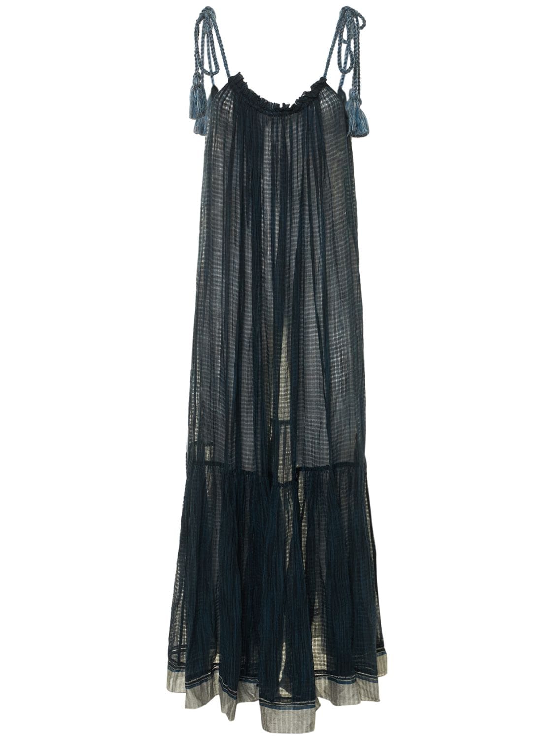 ULLA JOHNSON CARI SHEER COTTON MIDI DRESS