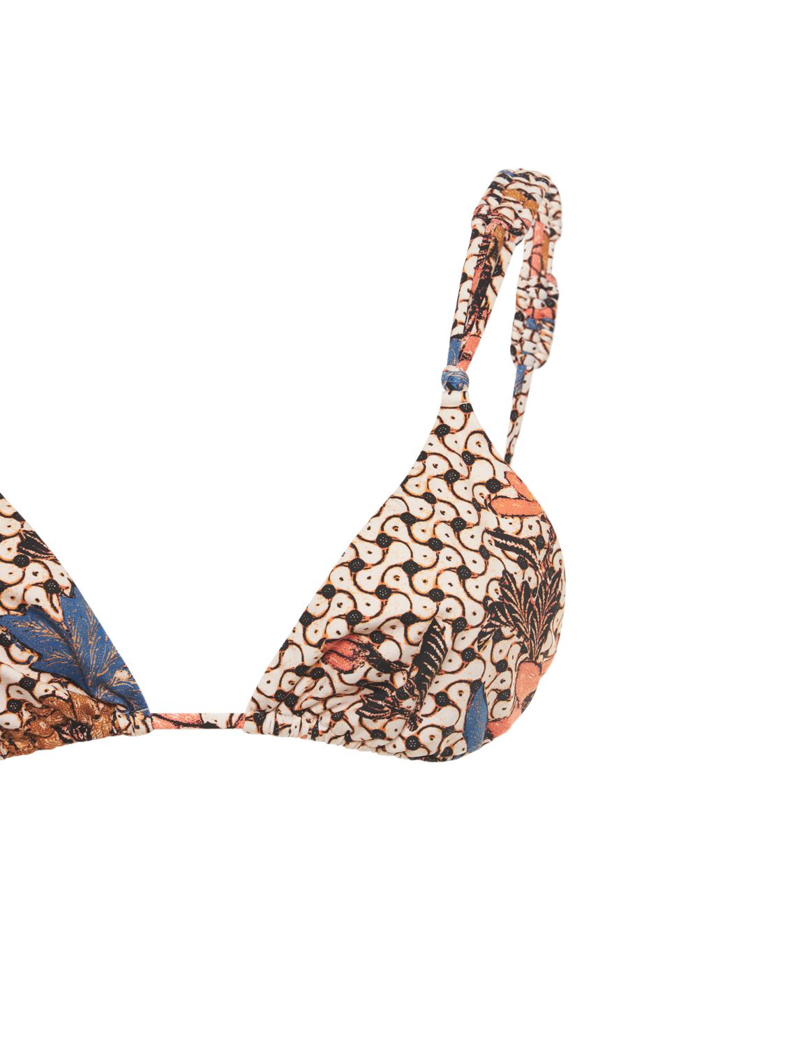 ULLA JOHNSON CATALINA PRINTED TRIANGLE BIKINI TOP