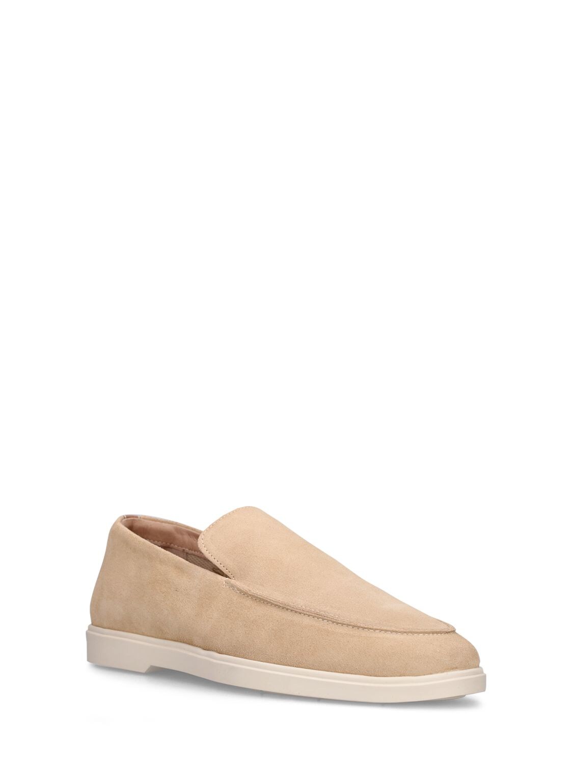 Shop Frescobol Carioca Miguel Suede Loafers In Sand